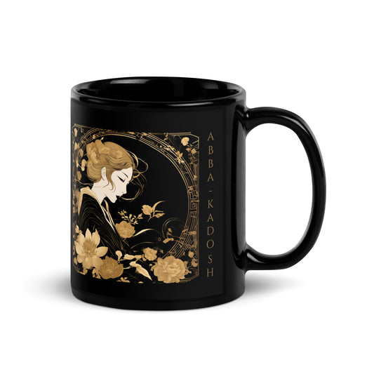 Black Glossy Mug - Exclusive "Hikari", Gold Design by ABBA – KADOSH